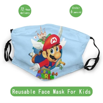 Super Mario 64 Copilului Reutilizabile Gura Masca Praf, Masca Capacul De Protecție Respiratorie Gura Mufla