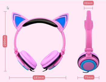 2020 Pisică Nouă Copii Ureche căști cu LED Urechi pisici cască Intermitent Stralucitoare set de Căști de Gaming, Casti Pentru telefon, Tableta, PC
