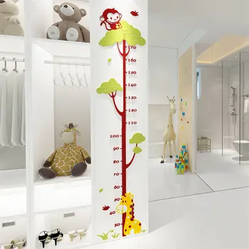 Autocolante de perete Pentru Camere de Copii Maimuță, Girafa Înălțime Măsură de Perete Autocolant 3d Autocolante de Perete Pentru Dormitor Decor 3D din Acril Tapet