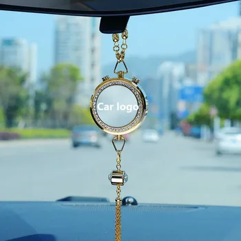 Logo-ul auto odorizant difuzor cadru scena oglinda retrovizoare pandantiv simulare diamant dublă față-verso Logo-ul pentru masina cu cutie de cadou