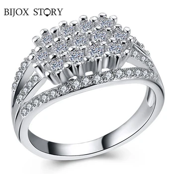BIJOX POVESTEA de lux farmece inel cu AAA zircon pietre semipretioase argint 925 bijuterii inele de sex feminin pentru petrecerea de nunta en-gros