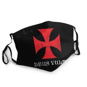 Templar Cruce De Etanșare Pentru Adulti Refolosibile Gura Masca De Fata Deus Vult Anti-Ceata, Anti Praf Capacul De Protecție Respiratorie Gura Mufla