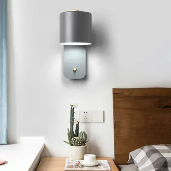 Nordic moderne LED E27 5W lumina de perete de îmbunătățire acasă de fier și de lemn de perete de lumină pentru foaier studiu dormitor noptieră cu lampă de perete