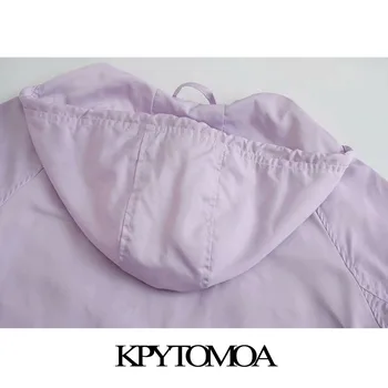 KPYTOMOA Femei 2020 Moda Supradimensionate Impermeabil Jacheta Haina Vintage cu Gluga Cu Elastic Șnururi de sex Feminin de Îmbrăcăminte exterioară Topuri Chic