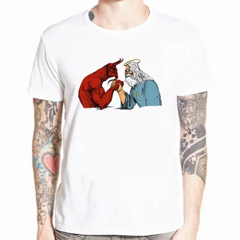 Moda Barbati Imprimare Țapul Satanic Baphomet T-shirt, O-Neck Mâneci Scurte de Vară Satana Streetwear Amuzant Tricou Casual de Îmbrăcăminte