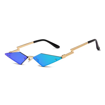 Moda Ochi de Pisică ochelari de Soare Ochelari fără ramă Design de Brand Femei de Metal ochelari de Soare Mici de Lux ochelari de soare UV400 Ochelari de Nuante