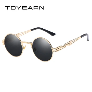 TOYEARN de Epocă pentru Bărbați Gotic Rotund Steampunk ochelari de Soare Barbati/Femei de Brand Designer de Oglinda Retro Ochelari de Soare Pentru bărbați Oculos de sol