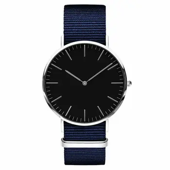 Moda Nailon Albastru Bărbați Ceasuri Casual Stil Simplu Om Ceas Ultra-subțire 40mm Cadran Nici Logo-ul de Brand Bărbați Cuarț Ceas Picătură Shiping