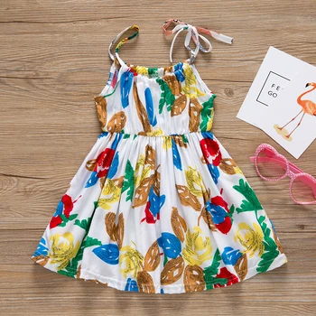 Fetita Haine Florale Imprimate Din Bumbac Pentru Copii Toddler Girls Dress Vară 2020 Casual Printesa Copii Adolescenți Fata Rochie De Partid