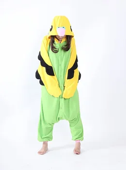 Albastru verde papagal Kigurumi Onesies Costume 2020 Rechin femei cu Glugă de desene animate de animale pijamale monokuma Kigurumi Costume Cosplay