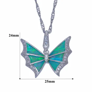 CiNily Creat Albastru Verde Opal Cubic Zirconia Placat cu Argint en-Gros pentru Femei Bijuterii Pandantiv Cu Lanț OD6864-65