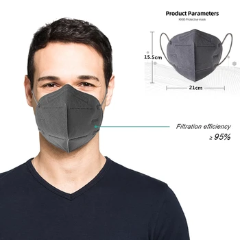 La fața locului KN95 masca Cinci-strat de Protecție de Unică folosință Praf Respirabil Anti-picături Generală Pentru Studenții Adulți ffp2mask ce
