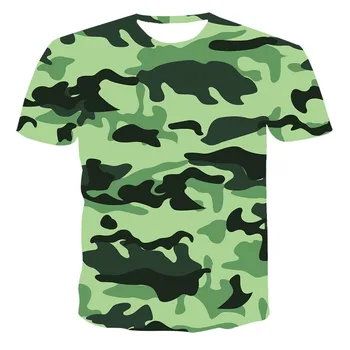 Bărbați Vara tricou de Camuflaj, cu maneci Scurte T-shirt pentru Bărbați în aer liber militare de luptă fitness T-shirt