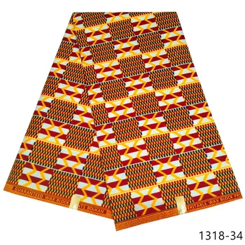 În 2020, cele mai Recente african wax kente țesături 6 yarzi ankara african wax printuri en-gros de poliester ghana ceara material pentru rochie 1318