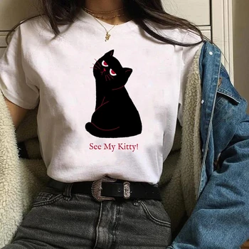 Femei Print Grafic Cat Florale Acuarelă Drăguț Pentru Animale De Companie Animale Drăguț De Imprimare Haine Doamna Tees T-Shirt Topuri Femei Femei T-Shirt