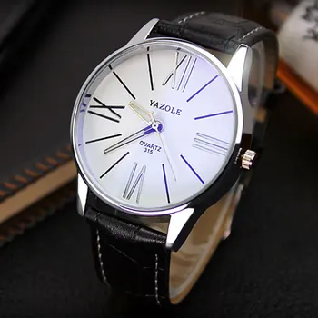 YAZOLE Brand de ROMI de Afaceri Simplu Bărbați Ceasuri de Lux Cuarț Ceas de Moda din Piele curele de Ceas Sport Ceasuri relogio de sex masculin