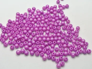 1000 Mat Purple Neon Culori Acrilice Rotunde Margele de Semințe de 4 mm(0.16