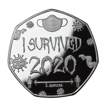 2 buc 'am SUPRAVIEȚUIT 2020' 999 Argint Commemoratives Copia Monede Cadou pentru Prieteni, Familie Colectoare Noi