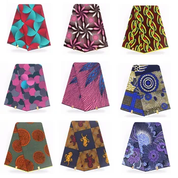 Nigerian ankara african wax printuri tesatura Bumbac ieftine 2019 ceara moale tesatura de 6 metri din africa material gros pentru rochie