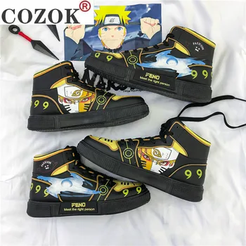 Naruto Anime Pantofi Barbati Hip Hop Pantofi de Moda Greoaie Adidasi pentru Barbati Pantofi Casual de Călătorie Mens Running Shoes High Top Sasuke695
