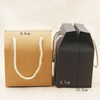 Mulit culoare cutie cadou cu maner șir gol nunta de hârtie/bomboane/ceaiuri/nuci/cookie-uri/cadouri pachetului mâner cutie 8.9*6.7*10.5 cm 10pc