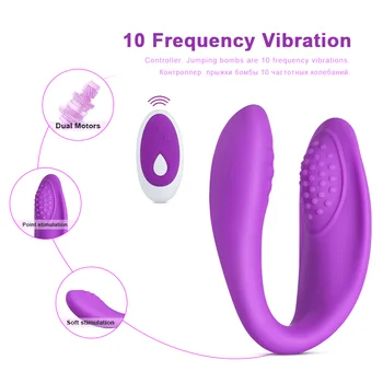 Dual Vibration Anal Dildo Vibrator pentru Clitoris Stimula Vaginul Masaj de Tip U Vibrator Jucării pentru Adulți pentru Cupluri Masturbator Sex-Shop