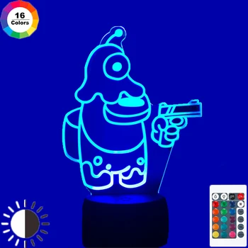 Acril 3D Led Lumina de Noapte Joc Printre Noi Lampă pentru Acasă Decorare Cadou Cool Printre Noi Brainslug Impostor Lumina Pentru Baby Boy Cadou