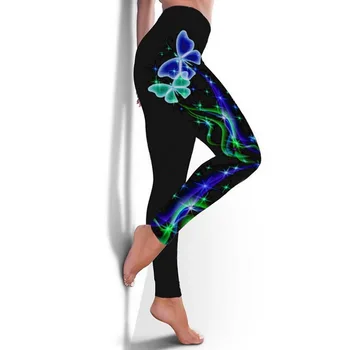 2020 Înaltă Talie Pantaloni de Yoga pentru Femei Fitness Sport 3D Imprimate Jambiere Elastice sală de Gimnastică Antrenament Colanti S-5XL Rulează Pantaloni Plus Dimensiune