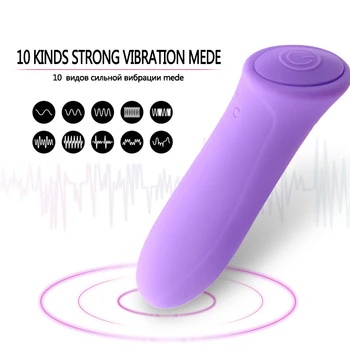 10 Viteze Mini Vibrator de sex Feminin de Silicon vibrator Vibrator punctul G și Clitorisul Masaj Stick Adulti Jucarii Sexuale pentru Femei USB Glonț Vibratoare