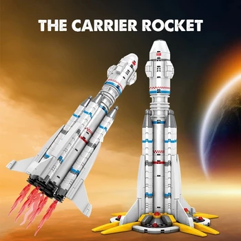 322PCS Transportator Vehicul de Lansare Pentru Oraș Technic Astronaut Rătăcitor pe Pământ Rachete Blocuri de Constructii pentru Copii Jucarii Cadou