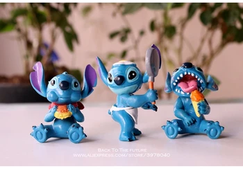 Disney Lilo & Stitch 6pcs/set 5.5-7.5 cm figurina Postura Anime Decor Colecție de Figurine model de Jucărie pentru copii cadouri