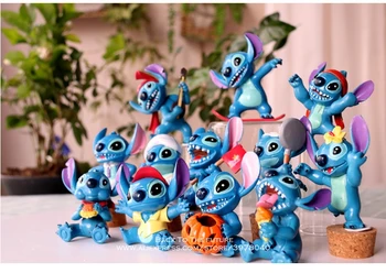 Disney Lilo & Stitch 6pcs/set 5.5-7.5 cm figurina Postura Anime Decor Colecție de Figurine model de Jucărie pentru copii cadouri