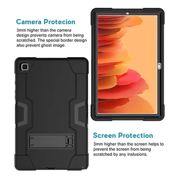 Pentru Samsung Galaxy Tab A7 10.4 2020 T500 / 505 Tableta Plat Coajă De Protecție Stand Caz De Gel De Siliciu Contrast De Acoperire Rezistent La Șocuri