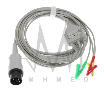 8pini ECG, EKG 3/5 Duce-o bucată de Cablu și Electrod Leadwire pentru NIHON KOHDEN monitor Pacient, Snap/Clip/VETERINAR clip Aligator.