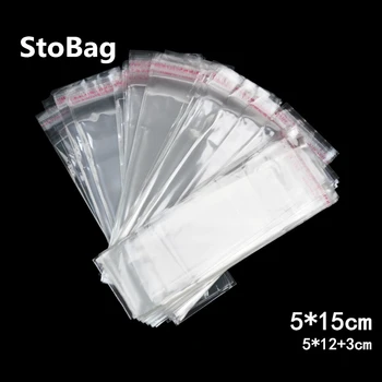 StoBag 1000pcs 5*15cm Clar Mult autoadezive Sac de OPP Sac de Plastic Subțire Sac de Stilou Bomboane Bijuterii Cadou Sac de Ambalare Sac de Depozitare