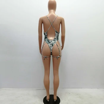 Scrisoare De Imprimare Skinny Sexy Costume Femei Spaghete Curea Backless O Bucată De Ansamblu Vara Adânc V Gâtului Fără Mâneci Plajă Vladan