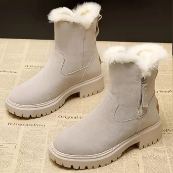 2020 de Iarnă Pantofi pentru Femei Cald Blana Femei Cizme de Zăpadă Platforma Glezna Cizme dantela-Fermoar de sex Feminin Pantofi Botine