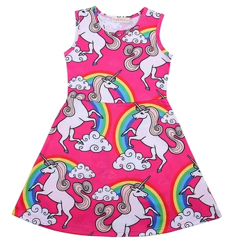 Fata Rochie De Vara Pentru Fete Unicorn Imprimare Rochii Pentru Copii Scoala De Partid Fata De Îmbrăcăminte Copil Fată Rochii De Printesa Vestido Haine