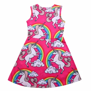 Fata Rochie De Vara Pentru Fete Unicorn Imprimare Rochii Pentru Copii Scoala De Partid Fata De Îmbrăcăminte Copil Fată Rochii De Printesa Vestido Haine