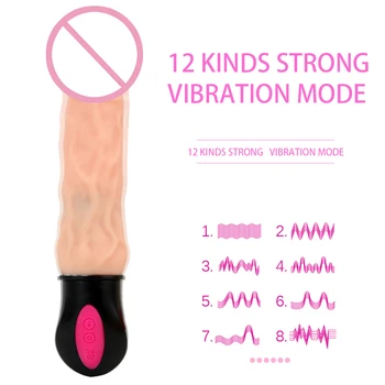 OLO 12 Modul de Încălzire Flexibile din Silicon Moale Realistic Dildo Vibrator Vagin Masaj Flexibil Jucarii Sexuale pentru Femei