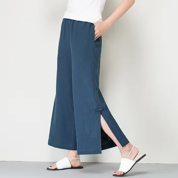 2019 Noi De Iarna Autunmn Femei Din Bumbac De Înaltă Calitate Largi Picior Pantaloni Casual Moda Doamnelor Pantaloni