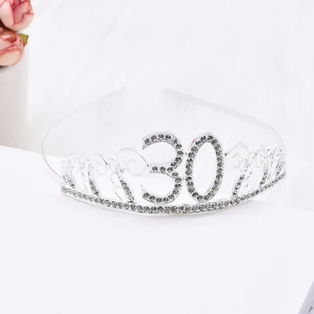 Fericit Ziua de naștere 18-30-40-50 Pietre Tiara Coroana Petrecere Decoratiuni Adult Aniversarea Consumabile