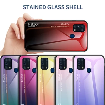 Sticla de Caz pentru Samsung Galaxy M31 S20 Ultra A41 A70e S10 Lite A51 A71 A81 A91 Nota 10 Lite Coajă de Sticlă Telefon Acoperi Caz