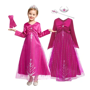 Copii Rochii Elsa Fete de Crăciun Rochie pentru Nunta si Petrecere Rochie de Lux Printesa Rochie Eleganta din Dantela Fete Costum de Anul Nou
