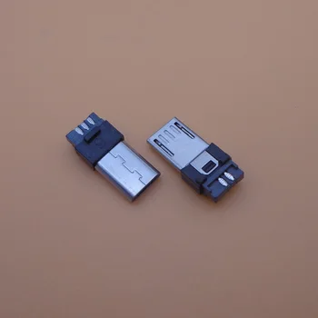 10-1000Pcs mufa Micro USB de Tip B 5Pin Plug de sex Masculin Sârmă de Lipire Conector Pentru DIY Sudare Tip Coada portul de Încărcare Telefon Mobil