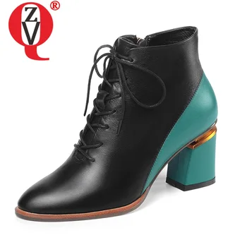 ZVQ Office Piele Pantofi pentru femei 33-43 Dimensiune Iarna Verde Tocuri inalte de culoare Roșie Glezna Cizme de Moda cu Fermoar Femeie Papuceii Picătură de Transport maritim