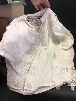 BOHO INSPIRAT bluza din bumbac alb dantela, broderii florale pentru femei tricou vrac boho chic v-neck maneca lunga tunica topuri sexy blusas