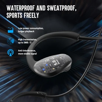 DACOM SPORTIV Sport Căști Bluetooth 5.0 set cu Cască fără Fir pentru Funcționare de 12 Ore de Redare Stereo pentru Căști pentru iPhone Samsung