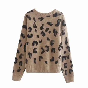Toppies de iarnă pulover mai gros cald tricotate bluze femei leopard pulovere de moda coreeană femei jersey