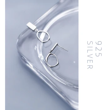 Colusiwei Veritabil 925 Sterling Silver Geometrică Simplă Picătură Cercei pentru Femeile Neregulate Pătrat Cercei Moda Bijuterii
